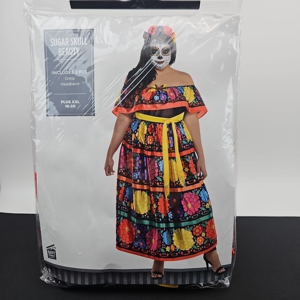 Sugar Skull Beauty Day of the Dead Women's Plus Size XXL 18-20 Halloween Costume